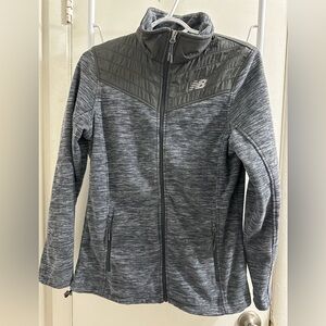 New Balance Charcoal Mixed Fleece Zip Up Jacket. Size Small Women
